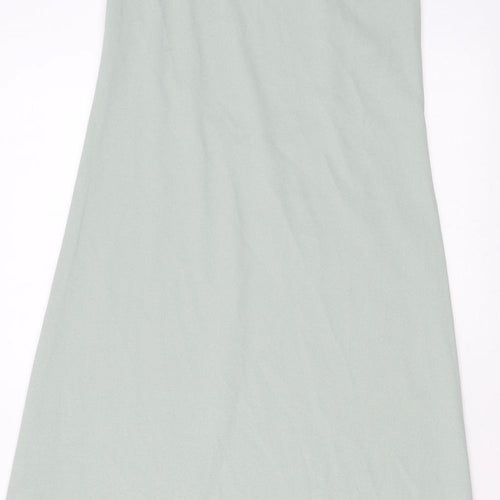 Zara Womens Green Polyester Maxi Size M Scoop Neck Pullover