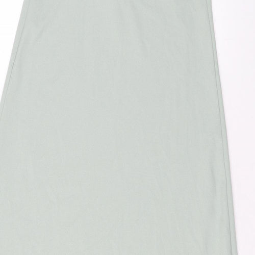 Zara Womens Green Polyester Maxi Size M Scoop Neck Pullover