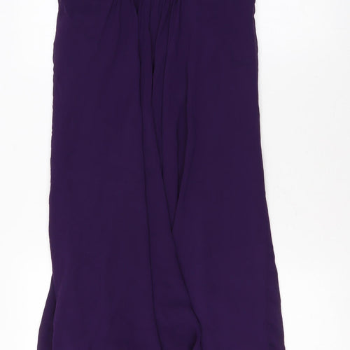 Ever Pretty Womens Purple Polyester Maxi Size 10 V-Neck Zip