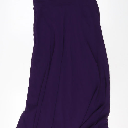 Ever Pretty Womens Purple Polyester Maxi Size 10 V-Neck Zip