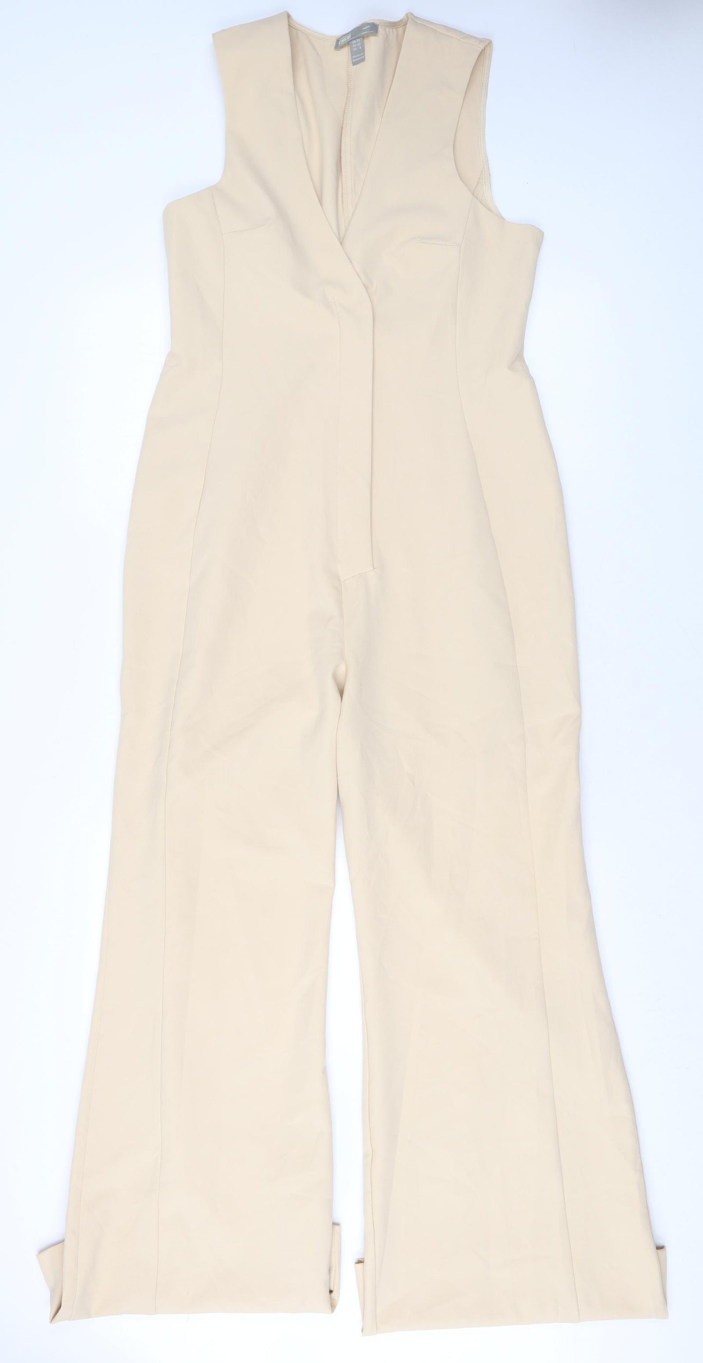 ASOS Womens Beige Polyester Jumpsuit One-Piece Size 12 L32 in Pullover