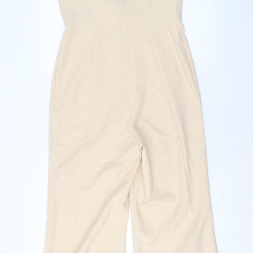 ASOS Womens Beige Polyester Jumpsuit One-Piece Size 12 L32 in Pullover