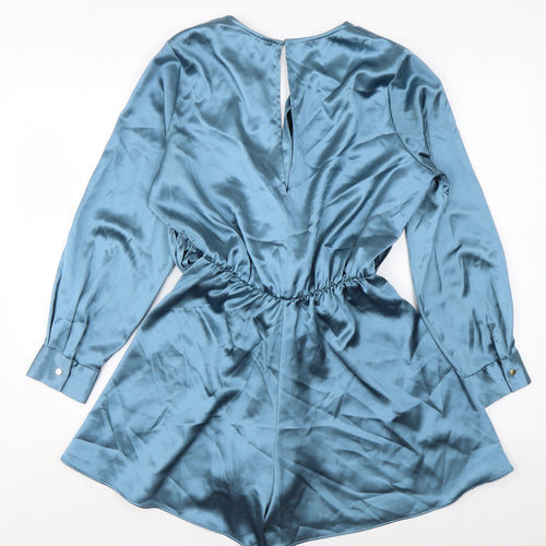 Zara Womens Blue Polyester Playsuit One-Piece Size M L3 in Pullover