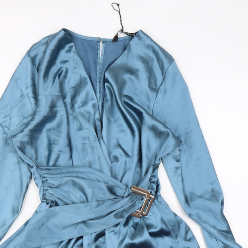 Zara Womens Blue Polyester Playsuit One-Piece Size M L3 in Pullover