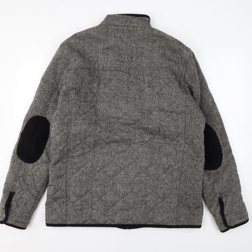 NEXT Mens Grey Quilted Jacket Size L Zip