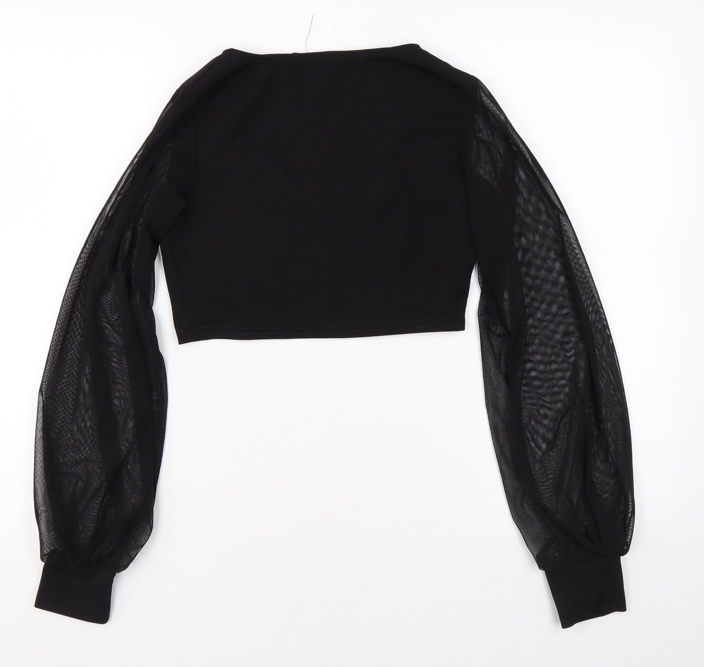 I SAW IT FIRST Womens Black Polyester Basic Blouse Size 10 Scoop Neck
