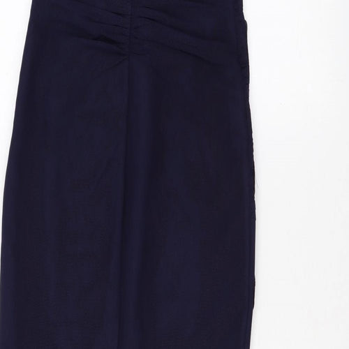 Lipsy Womens Blue Geometric Polyester Mermaid Size 8 One Shoulder Zip