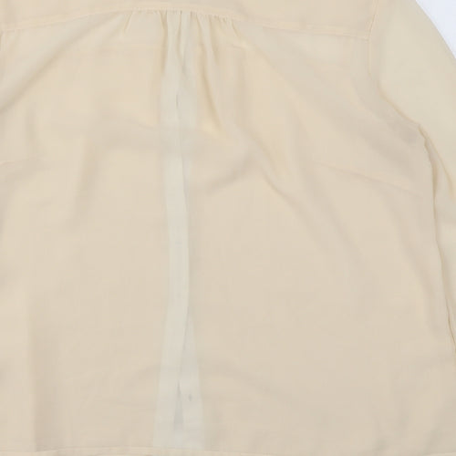 Marks and Spencer Womens Beige Polyester Basic Blouse Size 12 Collared - Diamanté