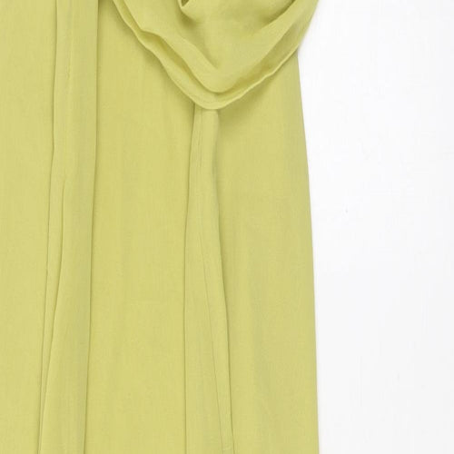 Zara Womens Green Polyester Maxi Size L Halter Zip