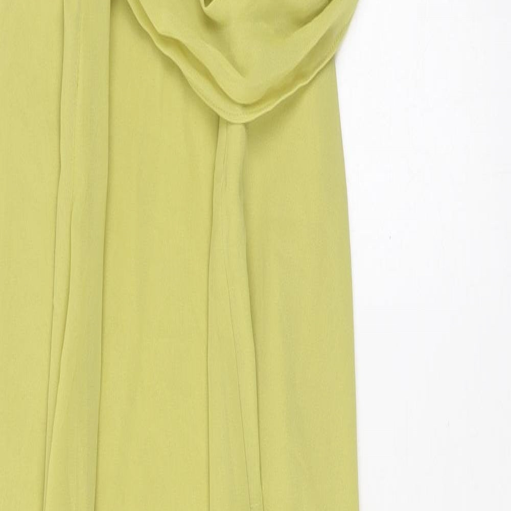 Zara Womens Green Polyester Maxi Size L Halter Zip