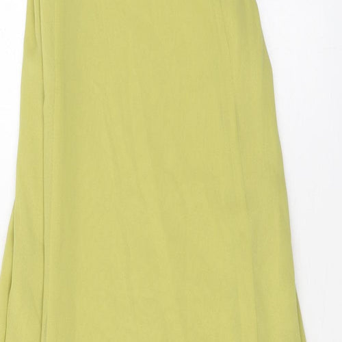 Zara Womens Green Polyester Maxi Size L Halter Zip