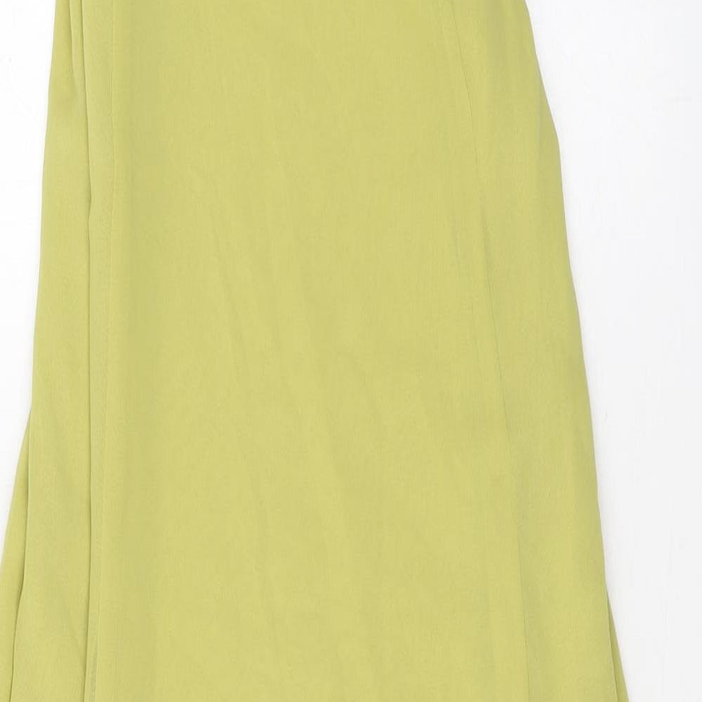 Zara Womens Green Polyester Maxi Size L Halter Zip