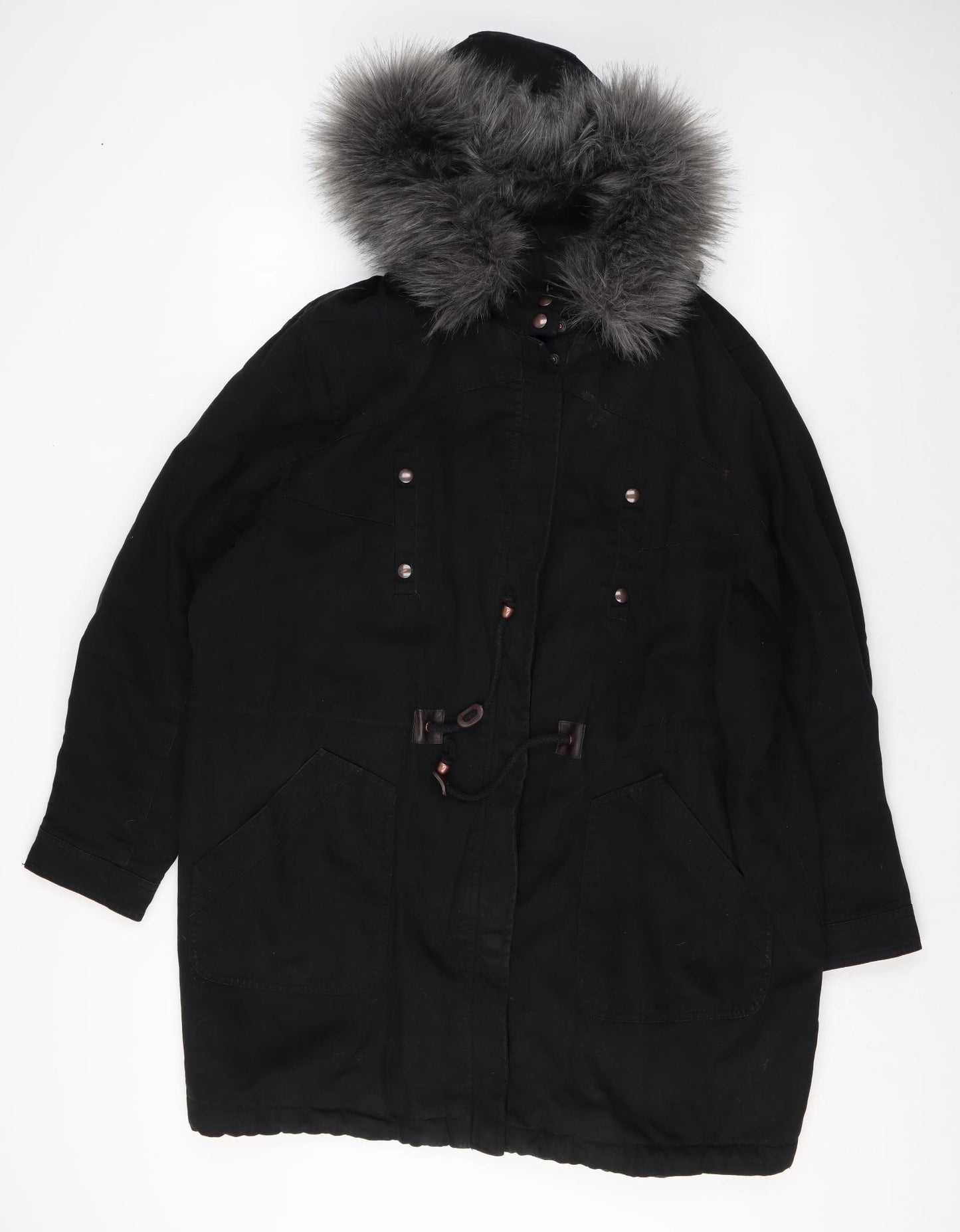 Capsule Womens Black Rain Coat Coat Size 24 Zip