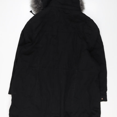 Capsule Womens Black Rain Coat Coat Size 24 Zip
