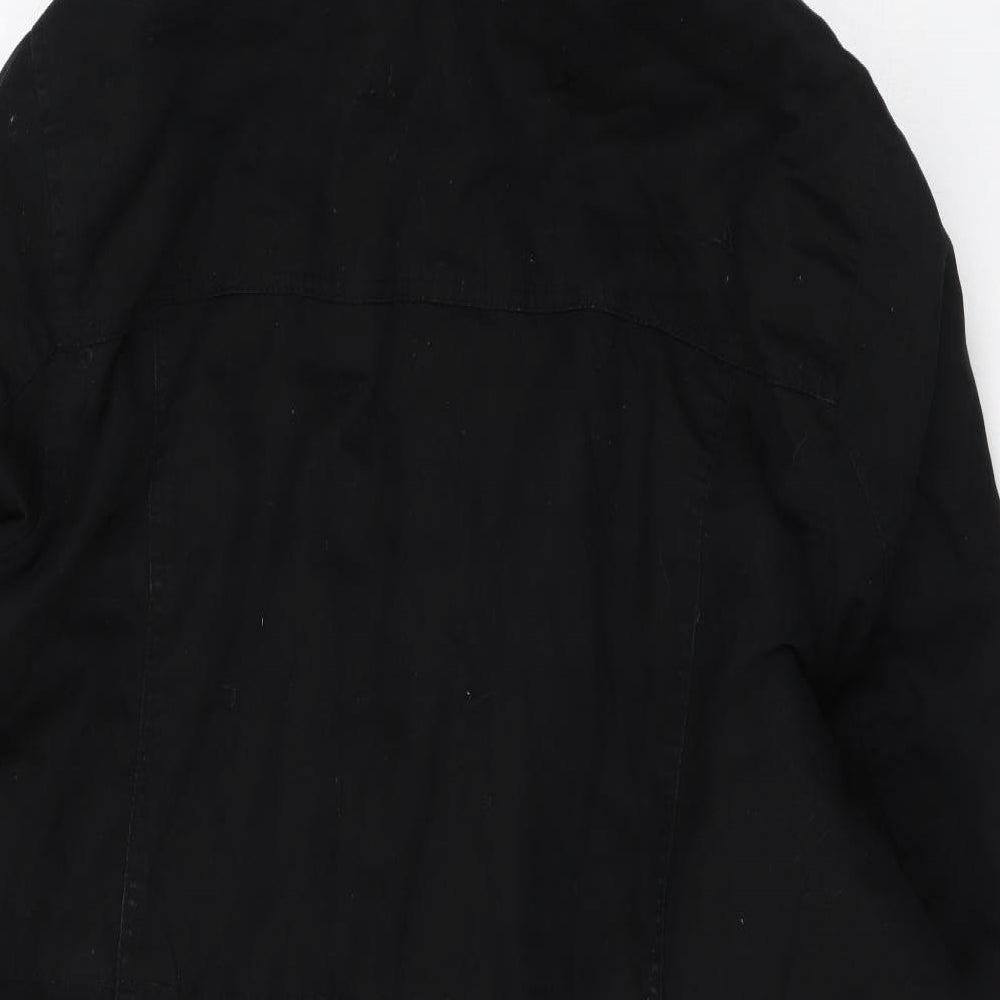 Capsule Womens Black Rain Coat Coat Size 24 Zip
