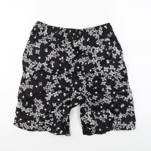 Autograph Mens Black Floral Cotton Chino Shorts Size S L7 in Regular Drawstring