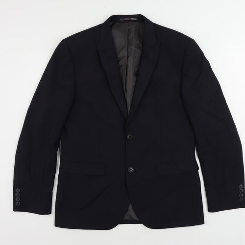 NEXT Mens Blue Polyester Jacket Suit Jacket Size 40 Regular