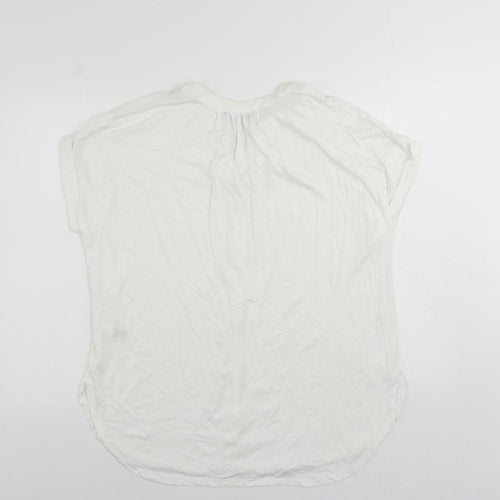 Marks and Spencer Womens Ivory Modal Basic Blouse Size 10 V-Neck