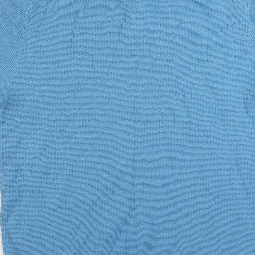 Autograph Mens Blue Cotton Polo Size XL Collared Button
