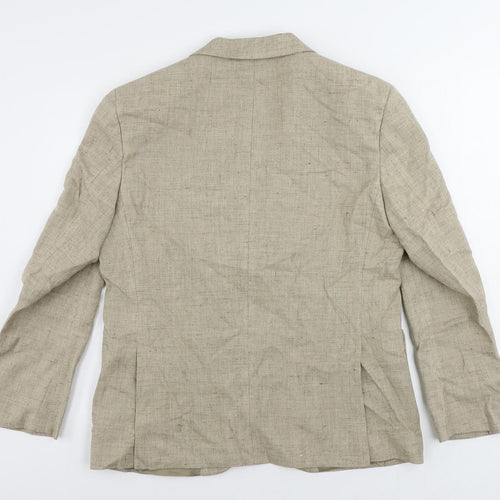 Marks and Spencer Mens Beige Linen Jacket Blazer Size 40 Regular