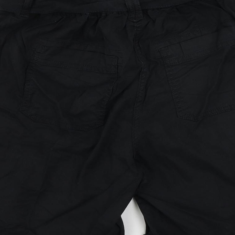 Marks and Spencer Womens Black Lyocell Cargo Shorts Size 6 L7 in Regular Button - Elastic Waist