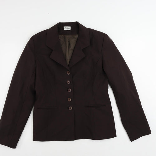 Select Womens Brown Jacket Blazer Size 12 Button