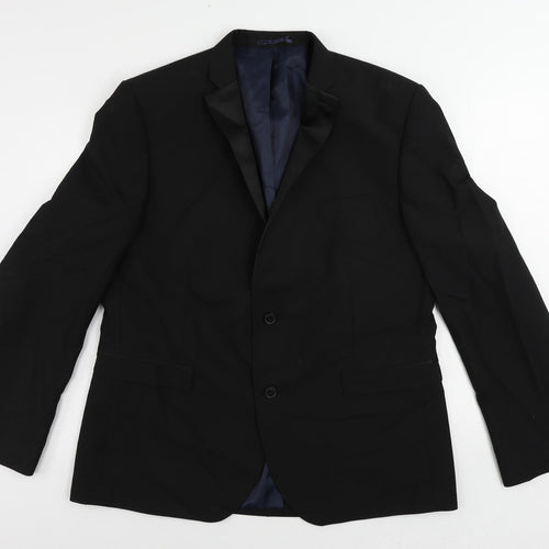 NEXT Mens Black Polyester Jacket Suit Jacket Size 46 Regular