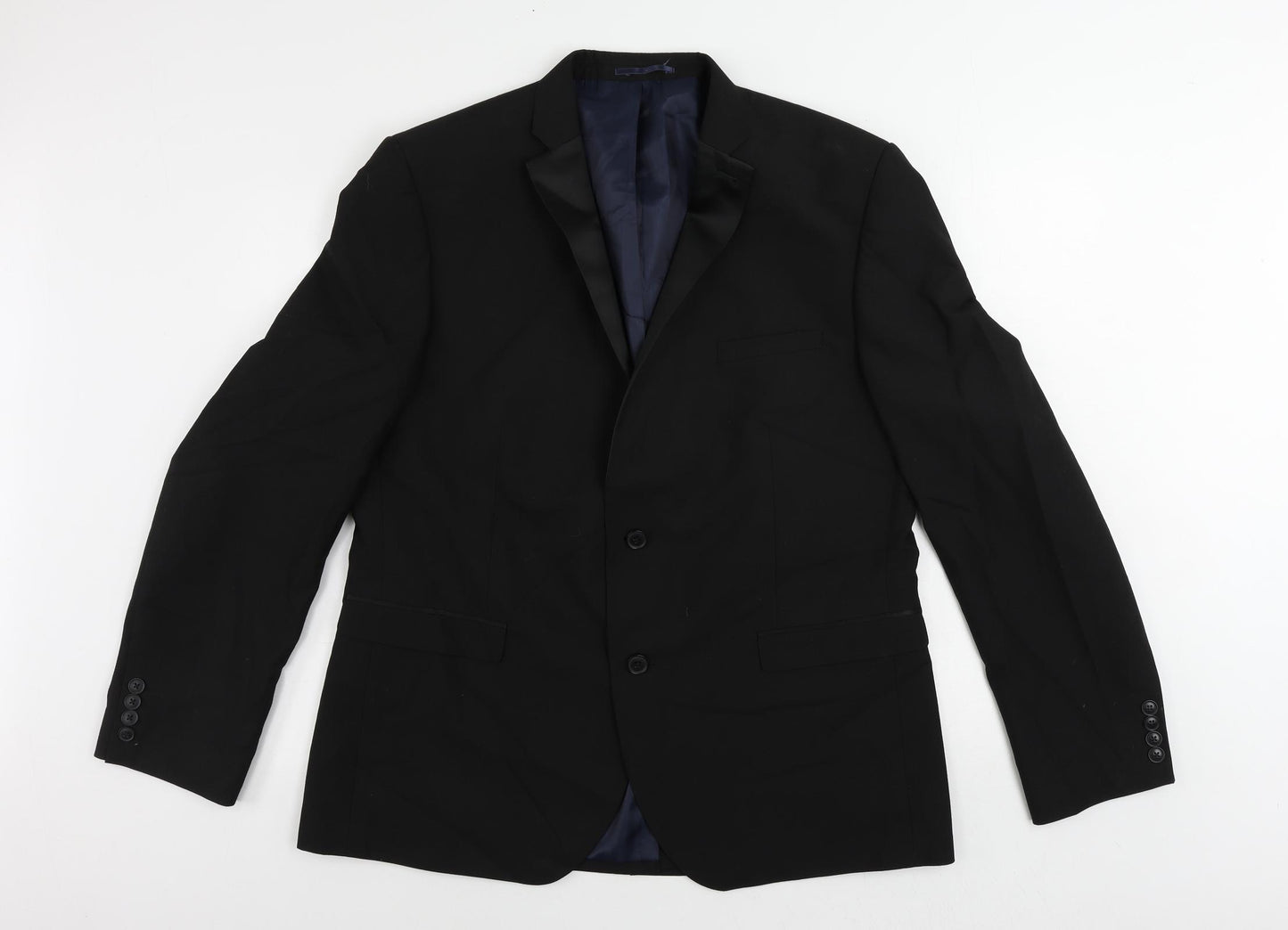 NEXT Mens Black Polyester Jacket Suit Jacket Size 46 Regular