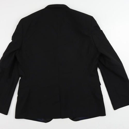 NEXT Mens Black Polyester Jacket Suit Jacket Size 46 Regular