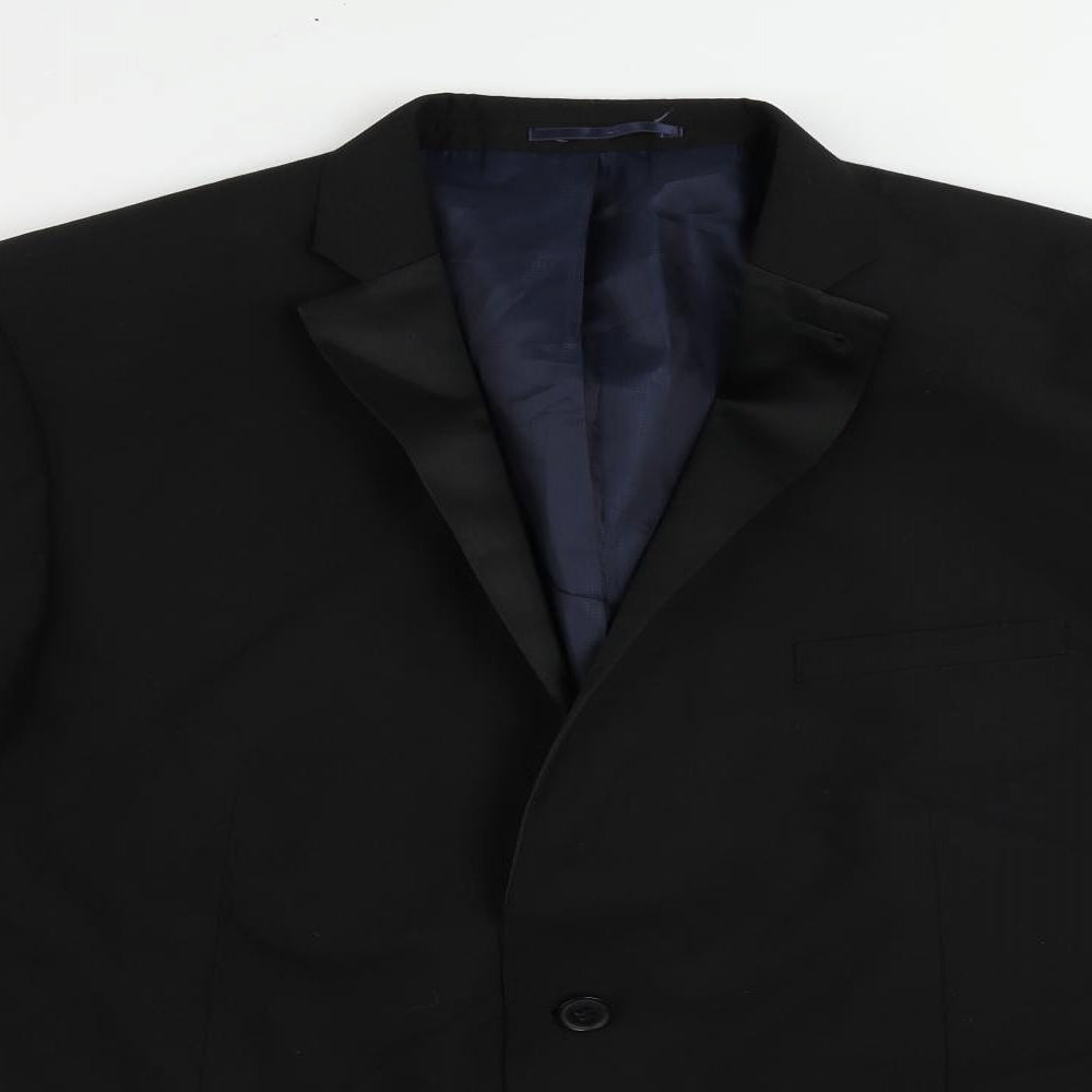 NEXT Mens Black Polyester Jacket Suit Jacket Size 46 Regular