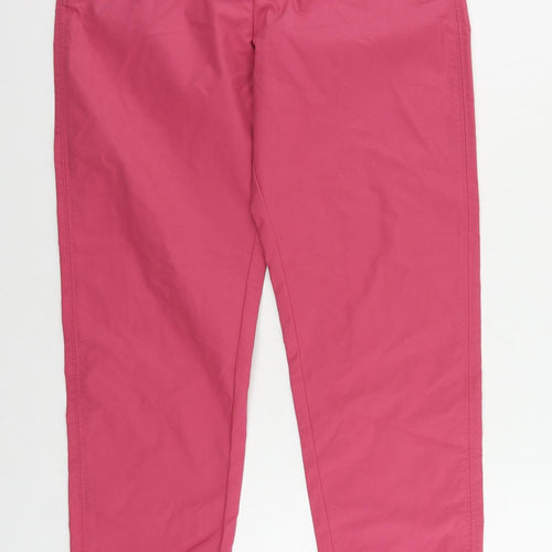 Marks and Spencer Womens Pink Cotton Chino Trousers Size 10 L30 in Regular Zip