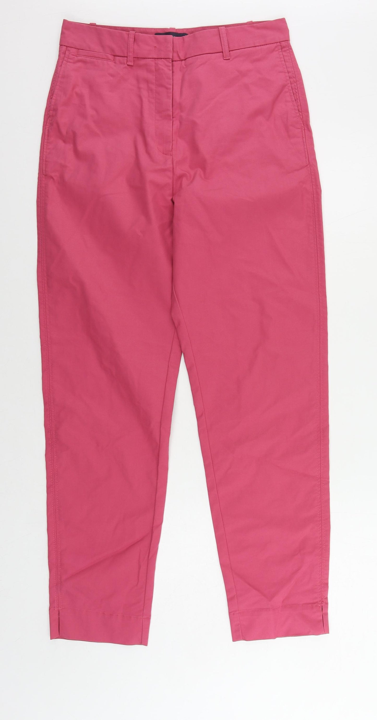Marks and Spencer Womens Pink Cotton Chino Trousers Size 10 L30 in Regular Zip