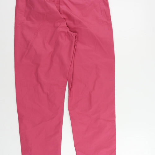 Marks and Spencer Womens Pink Cotton Chino Trousers Size 10 L30 in Regular Zip