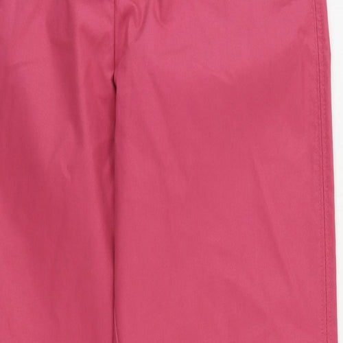 Marks and Spencer Womens Pink Cotton Chino Trousers Size 10 L30 in Regular Zip
