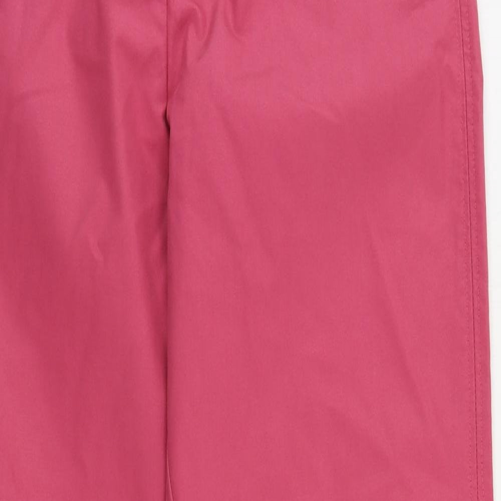 Marks and Spencer Womens Pink Cotton Chino Trousers Size 10 L30 in Regular Zip