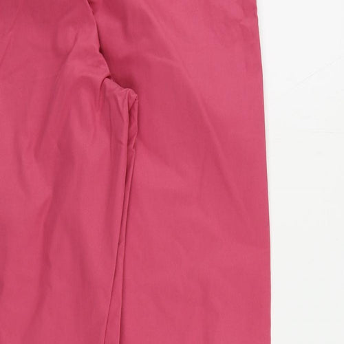 Marks and Spencer Womens Pink Cotton Chino Trousers Size 10 L30 in Regular Zip