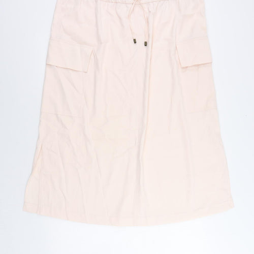 Marks and Spencer Womens Pink Polyester Cargo Skirt Size 20 Drawstring