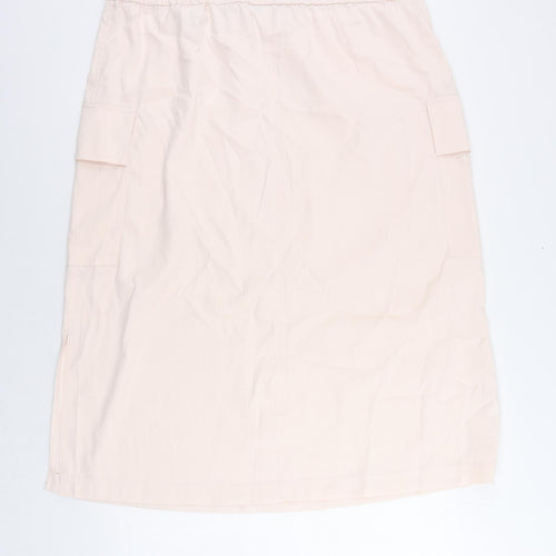 Marks and Spencer Womens Pink Polyester Cargo Skirt Size 20 Drawstring