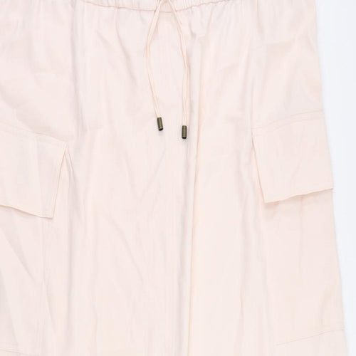 Marks and Spencer Womens Pink Polyester Cargo Skirt Size 20 Drawstring
