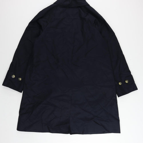 Marks and Spencer Womens Blue Overcoat Coat Size 14 Button