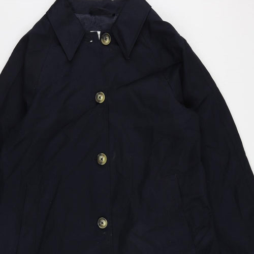 Marks and Spencer Womens Blue Overcoat Coat Size 14 Button