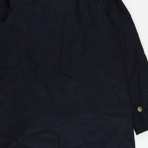 Marks and Spencer Womens Blue Overcoat Coat Size 14 Button