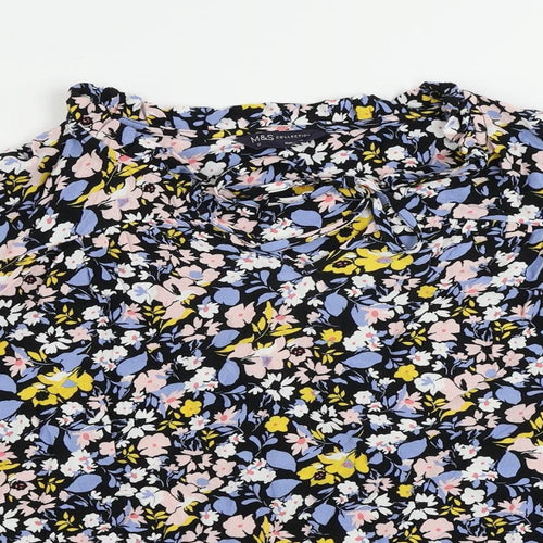 Marks and Spencer Womens Multicoloured Floral Viscose Basic Blouse Size 22 V-Neck