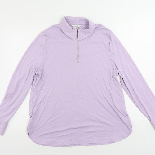 Autograph Womens Purple Modal Pullover Sweatshirt Size 16 Zip