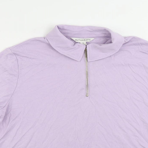 Autograph Womens Purple Modal Pullover Sweatshirt Size 16 Zip