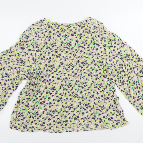 Per Una Womens Pink Floral Viscose Basic Blouse Size 14 Boat Neck