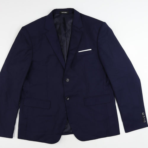 Kudoro Mens Blue Polyester Jacket Suit Jacket Size 48 Regular