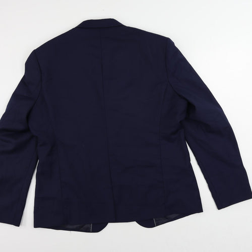 Kudoro Mens Blue Polyester Jacket Suit Jacket Size 48 Regular