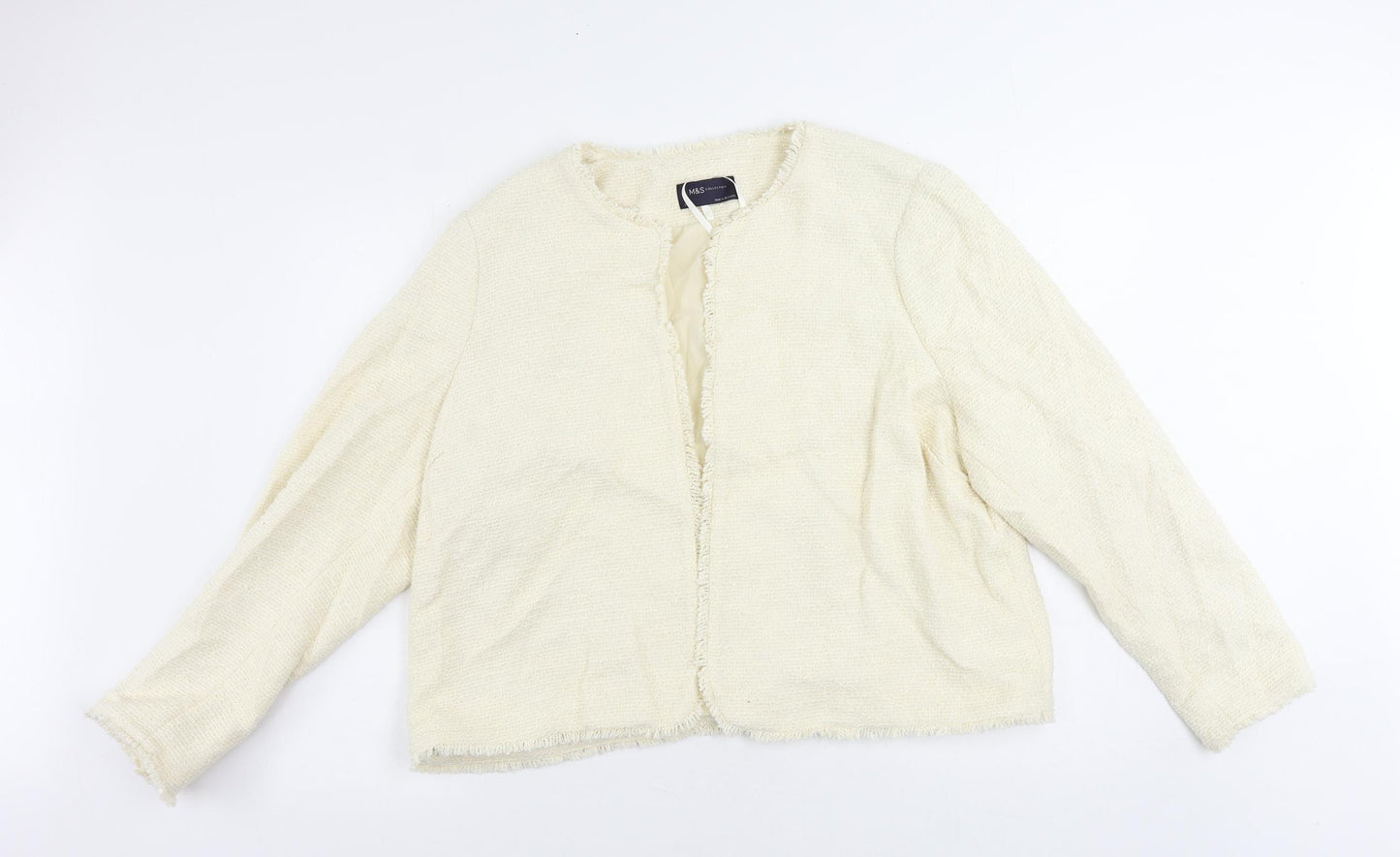 Marks and Spencer Womens Ivory Jacket Blazer Size 20 - Open