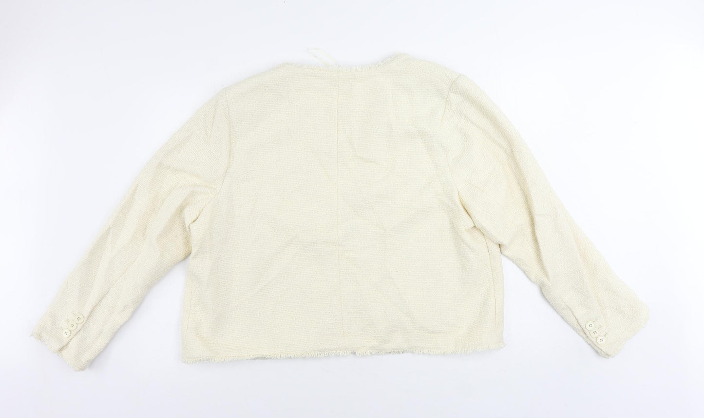 Marks and Spencer Womens Ivory Jacket Blazer Size 20 - Open